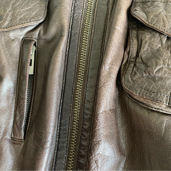 Zara Man Genuine Leather Jacket Mens Size L - Picture 10 of 11